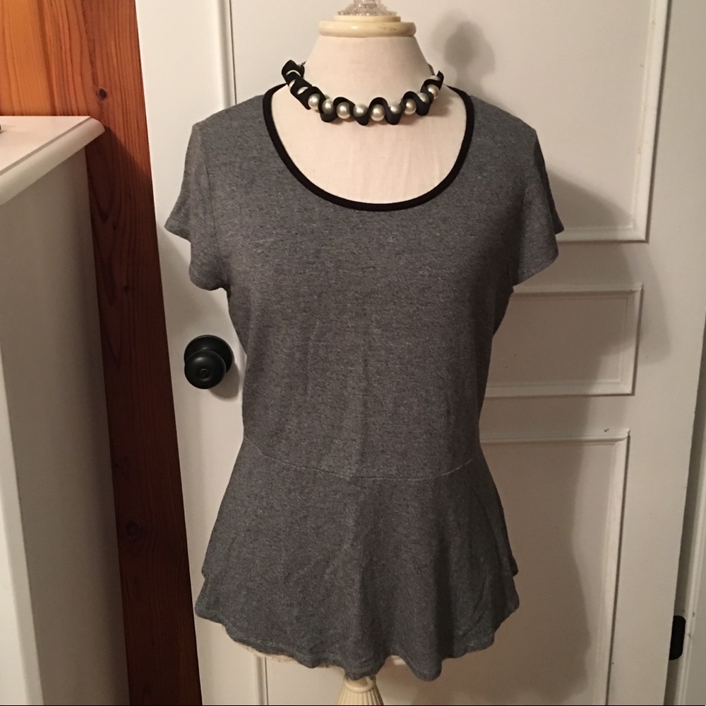 Gray Peplum Top
